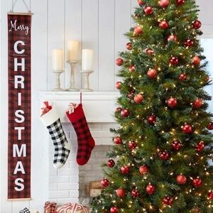 70" Christmas Plaid Wooden
Banner
